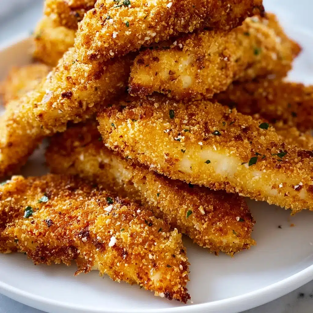 Baked Breaded Chicken Strips with Honey Mustard Dip Recipe - Recipe Image