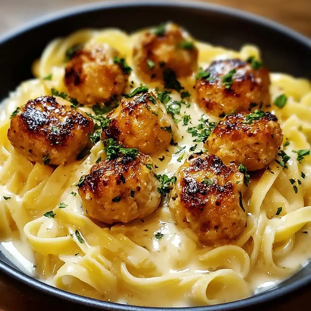 Garlic Butter Chicken Bites with Creamy Parmesan Pasta Recipe - Recipe Image