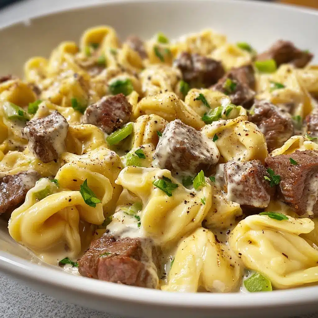 Easy Cheesesteak Tortellini in Rich Provolone Sauce Recipe
