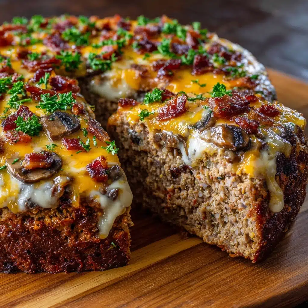 Bacon Mushroom Swiss Meatloaf Recipe - Recipe Image