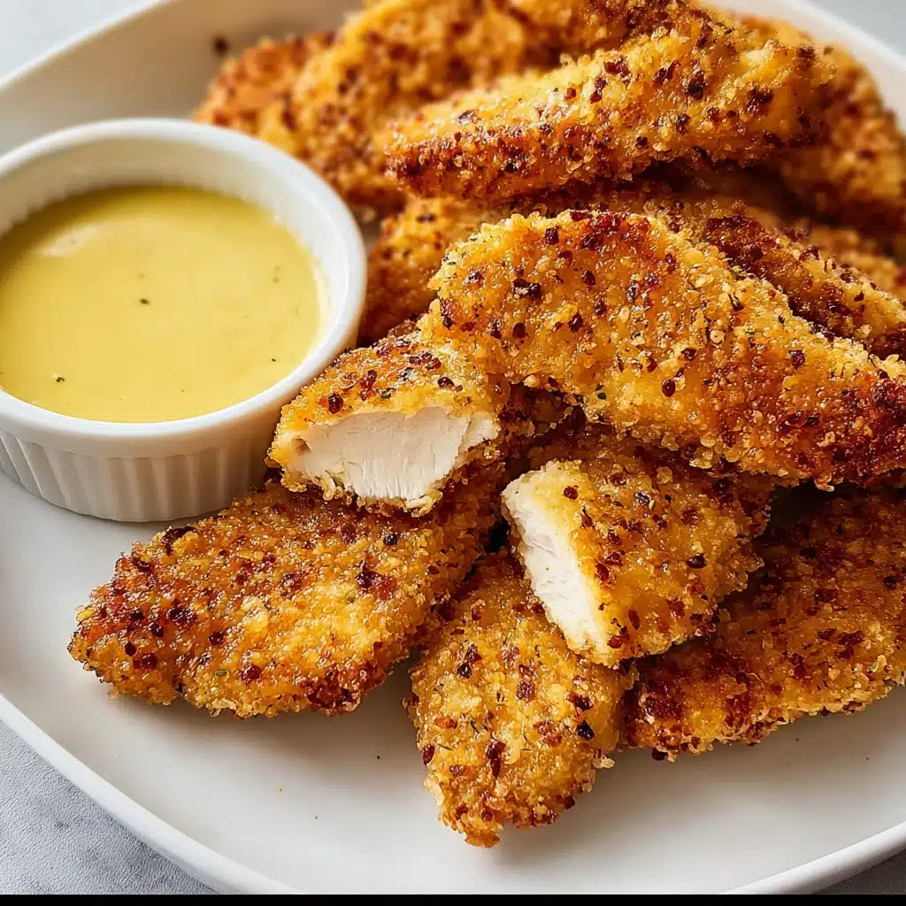 Baked Breaded Chicken Strips with Honey Mustard Dip Recipe