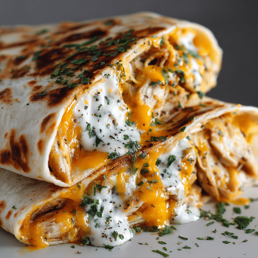 Cheesy Chicken Garlic Wraps Recipe
