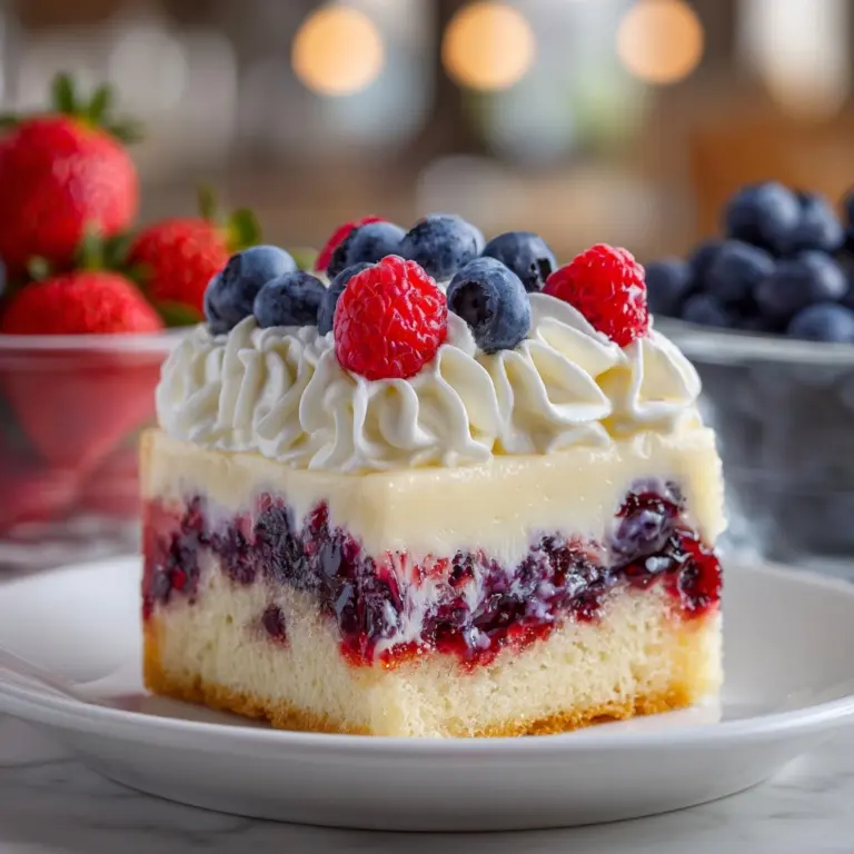Summer Berry Poke Cake Recipe