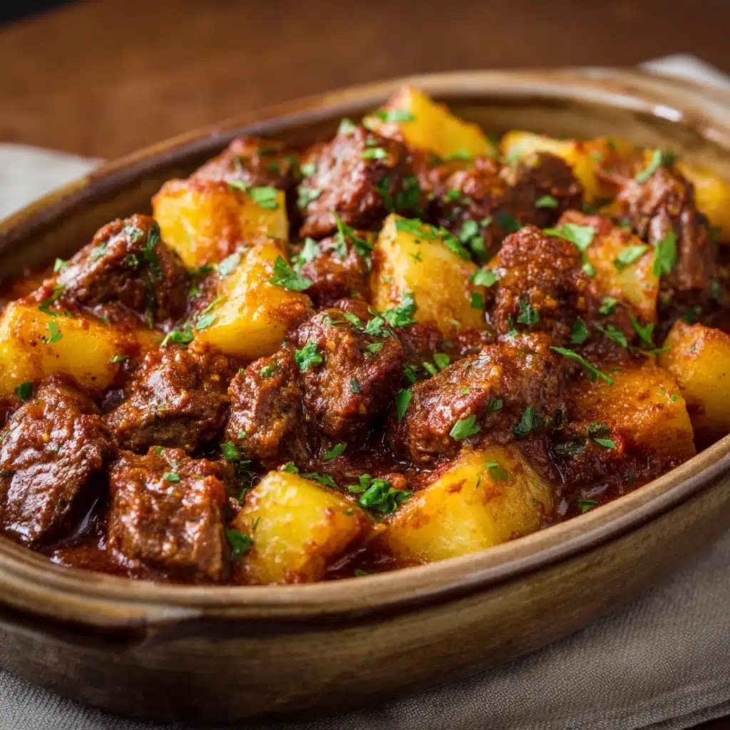 Slow Cooker Garlic Butter Beef Bites & Potatoes Recipe