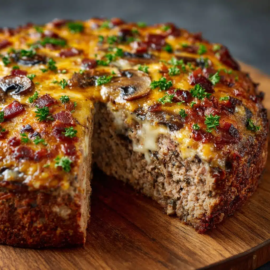 Bacon Mushroom Swiss Meatloaf Recipe