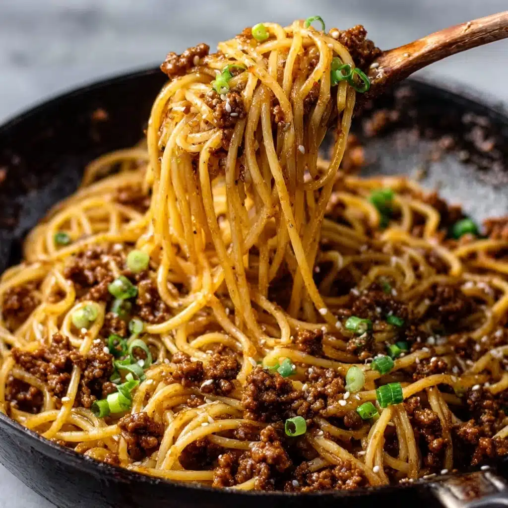 Mongolian Ground Beef and Noodles Recipe - Recipe Image