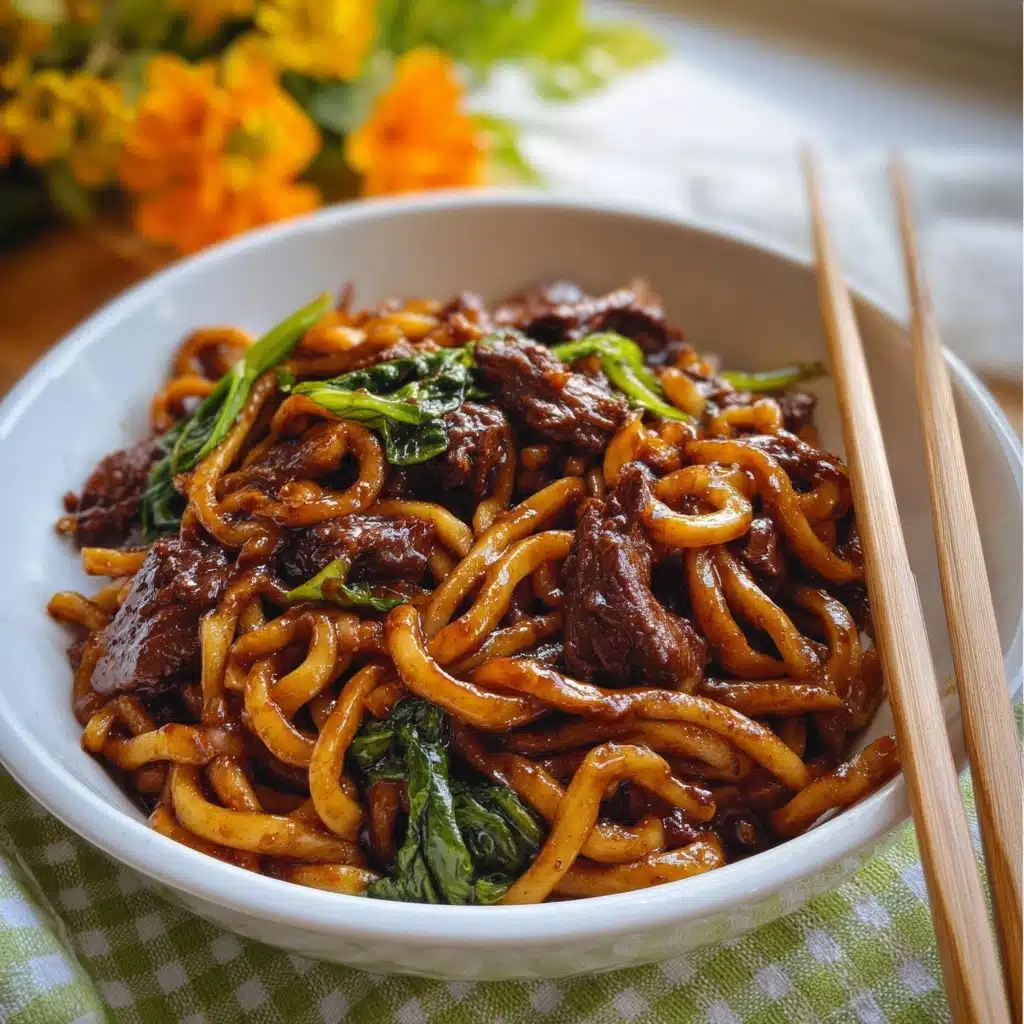 Simple Black Pepper Beef Udon Recipe - Recipe Image
