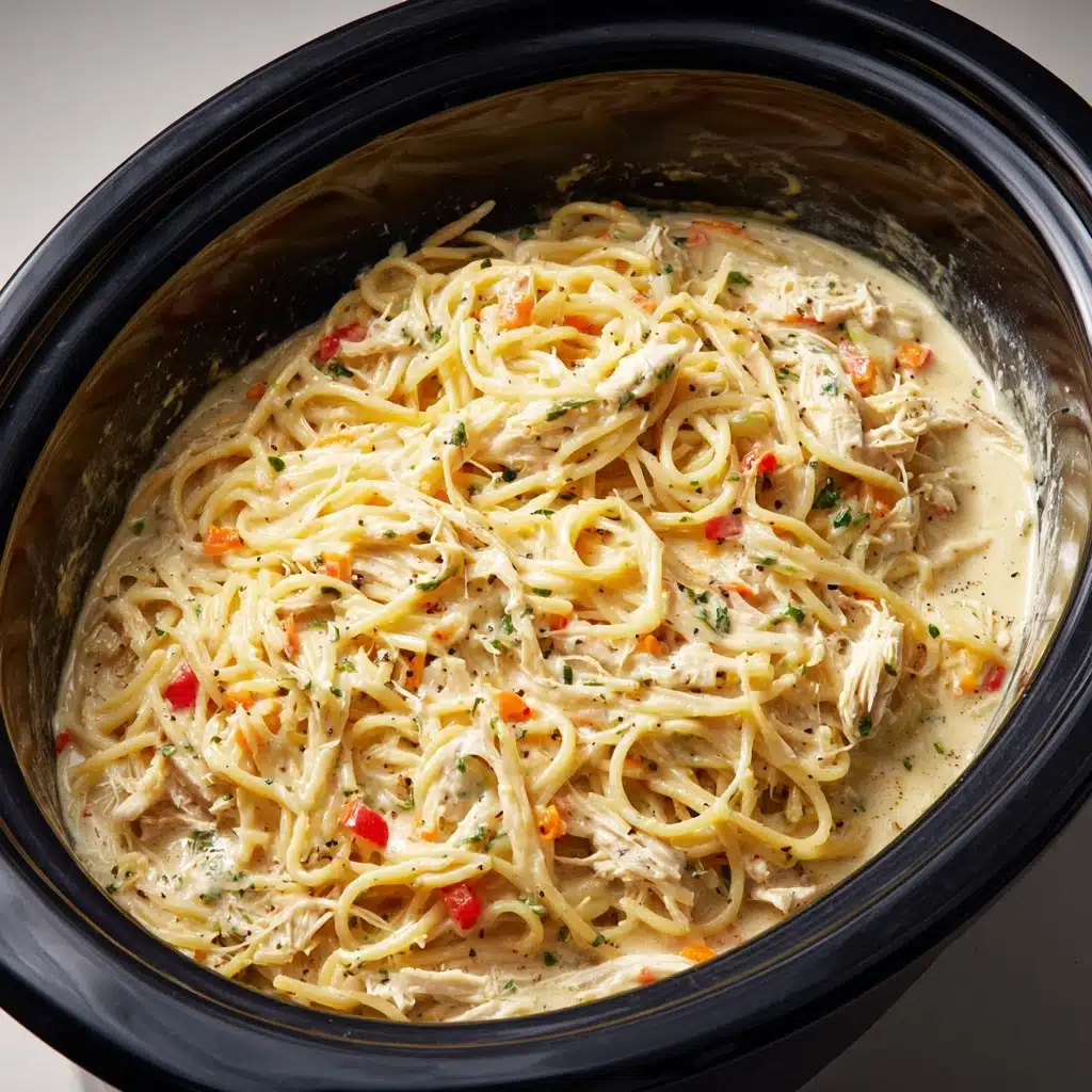 Crock Pot Cheesy Chicken Spaghetti Recipe - Recipe Image