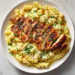 Creamy Garlic Parmesan Chicken with Cheesy Twisted Pasta Recipe