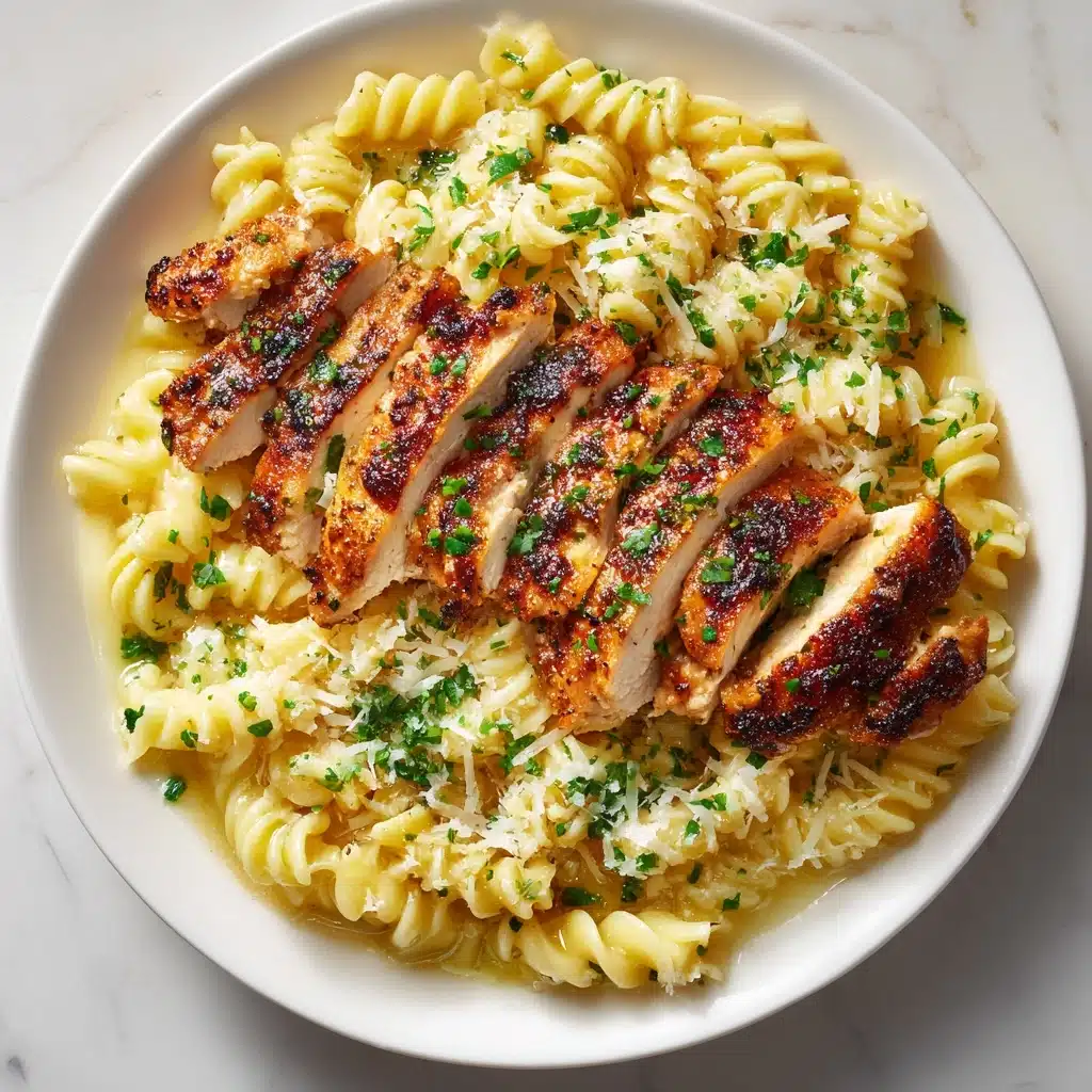 Creamy Garlic Parmesan Chicken with Cheesy Twisted Pasta Recipe