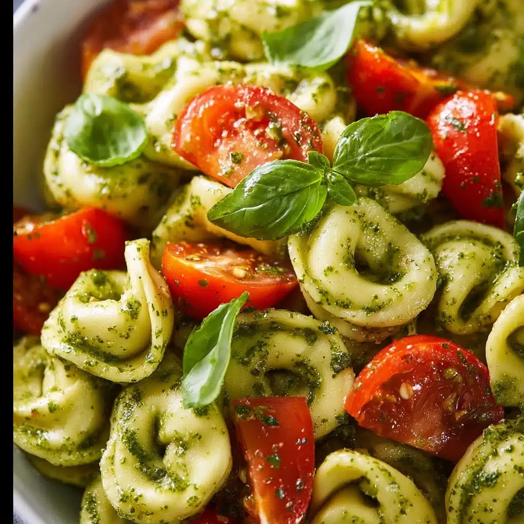 Easy Pesto Tortellini Pasta Salad Recipe - Recipe Image