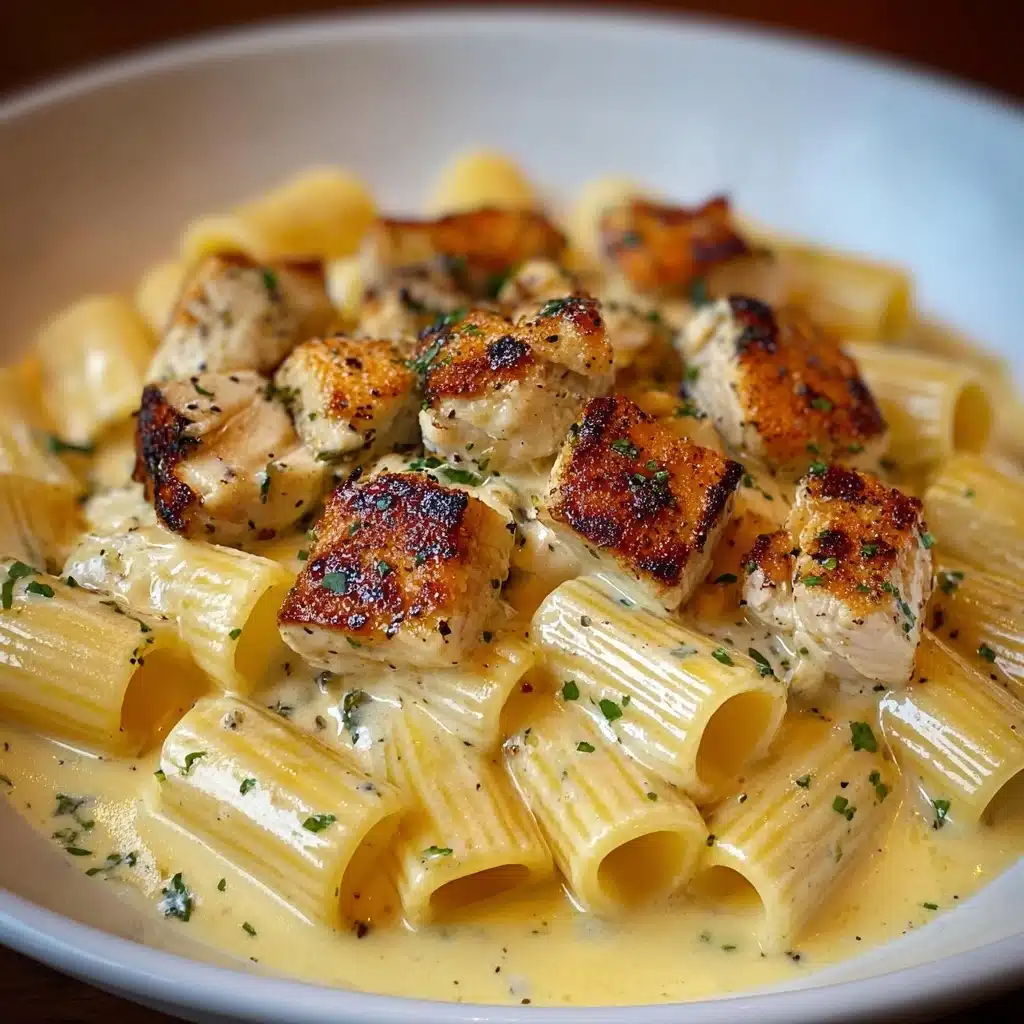 Creamy Garlic Butter Chicken and Rigatoni in Parmesan Sauce Recipe