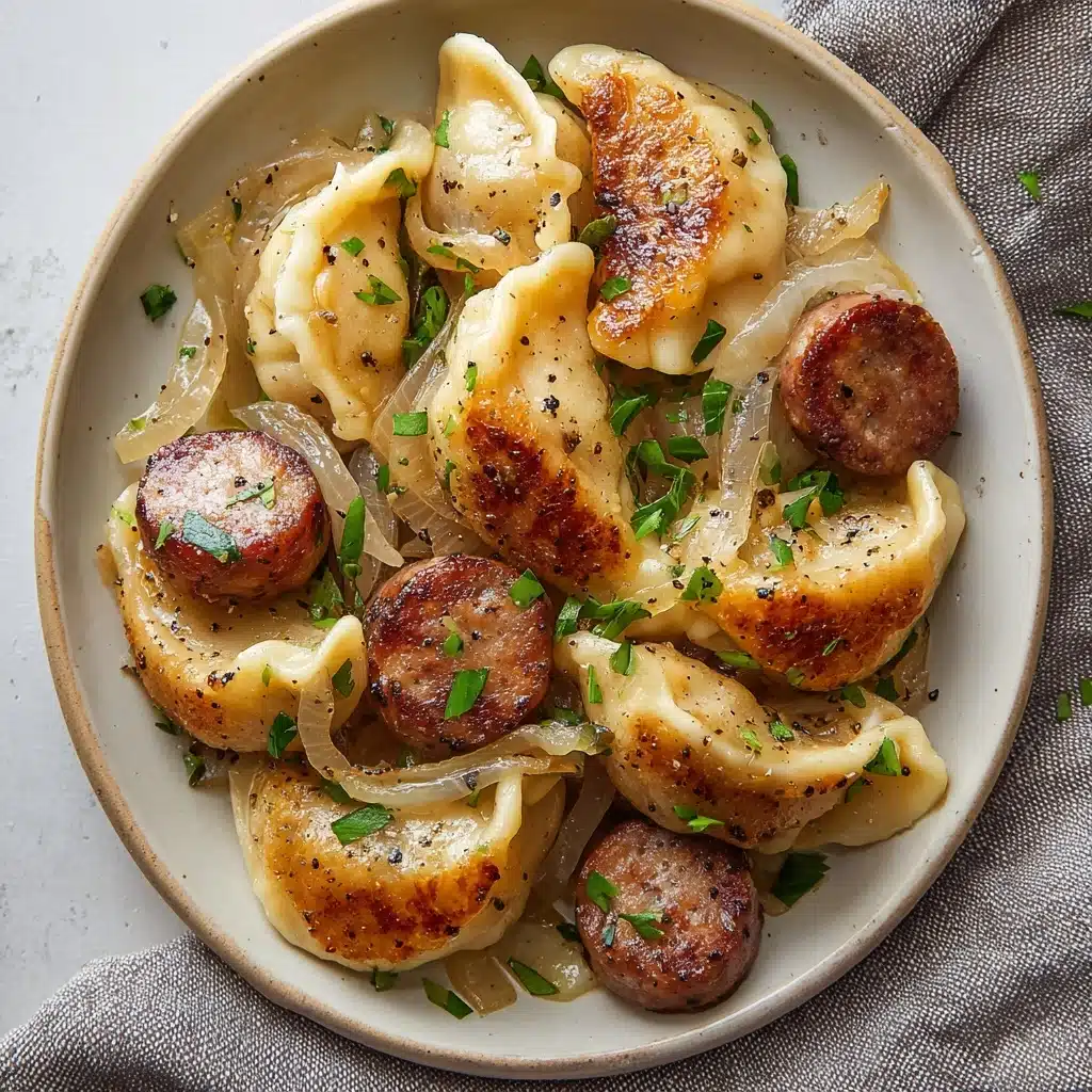 Classic Perogies and Sausage Skillet Recipe - Recipe Image