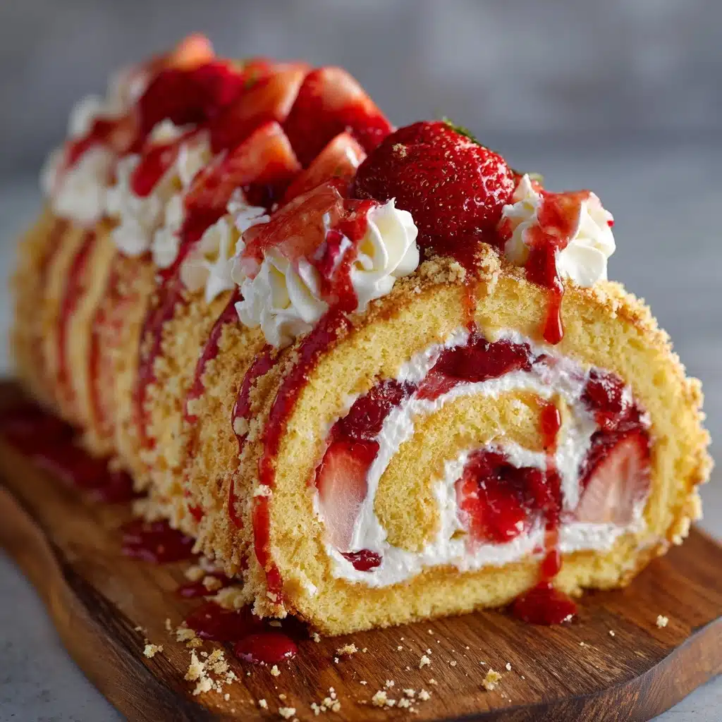 Homemade Strawberry Shortcake Cheesecake Roll Recipe