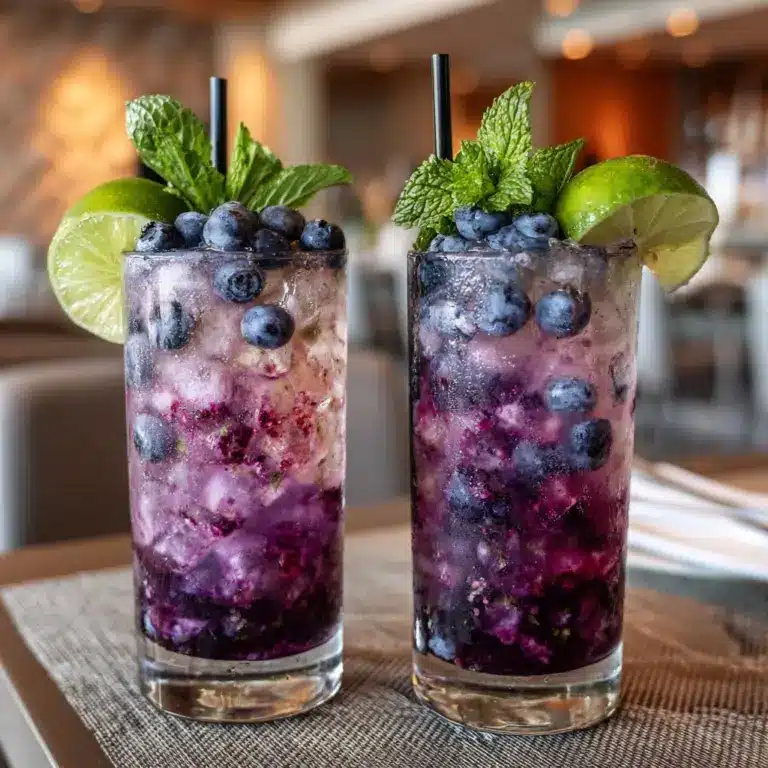 Blueberry Basil Lemon Lavender Mocktail Recipe