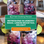 Blueberry Basil Lemon Lavender Mocktail Recipe