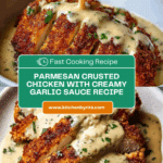 Parmesan Crusted Chicken with Creamy Garlic Sauce Recipe