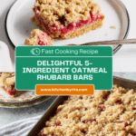 Easy Old Fashioned 5-Ingredient Oatmeal Rhubarb Bars Recipe