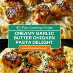 Garlic Butter Chicken Bites with Creamy Parmesan Pasta Recipe