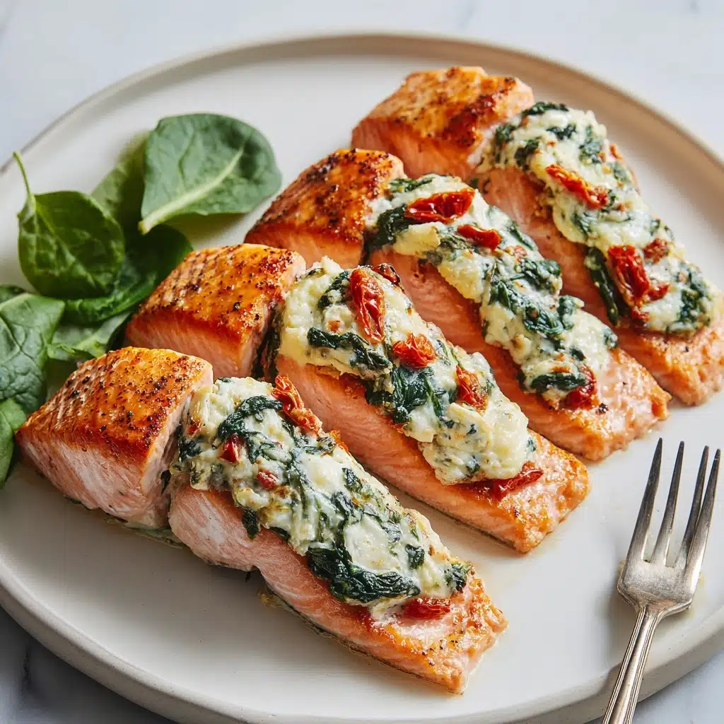 Stuffed Salmon With Spinach & Feta Recipe