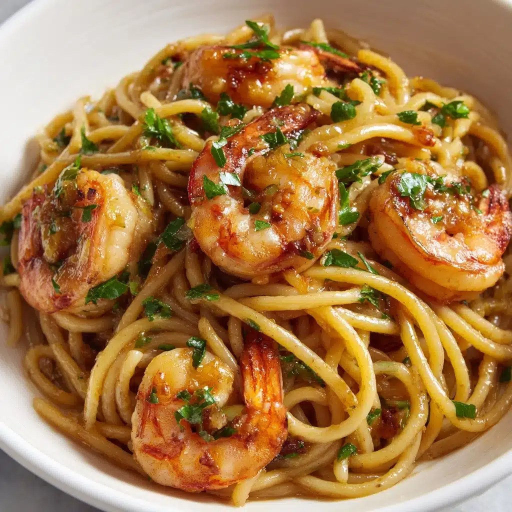 One-Pot Garlic Butter Shrimp Pasta Recipe - Recipe Image