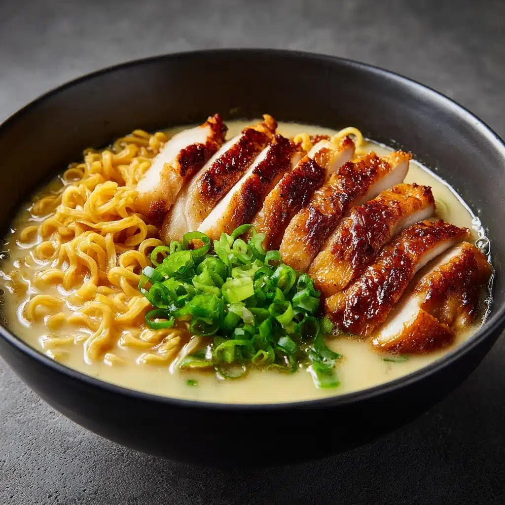 Fiery Chicken Ramen with Creamy Garlic Sauce Recipe - Recipe Image