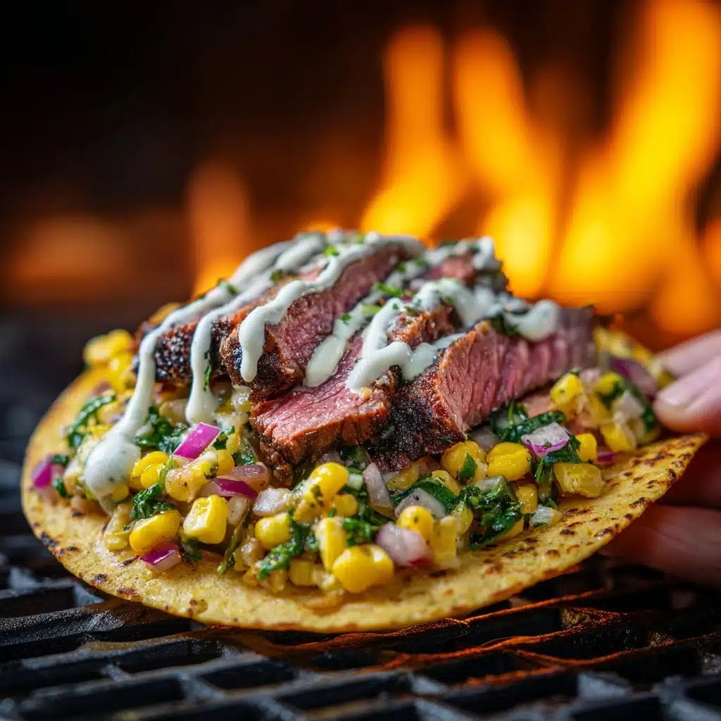 Grilled Steak Elote Tacos Recipe - Recipe Image