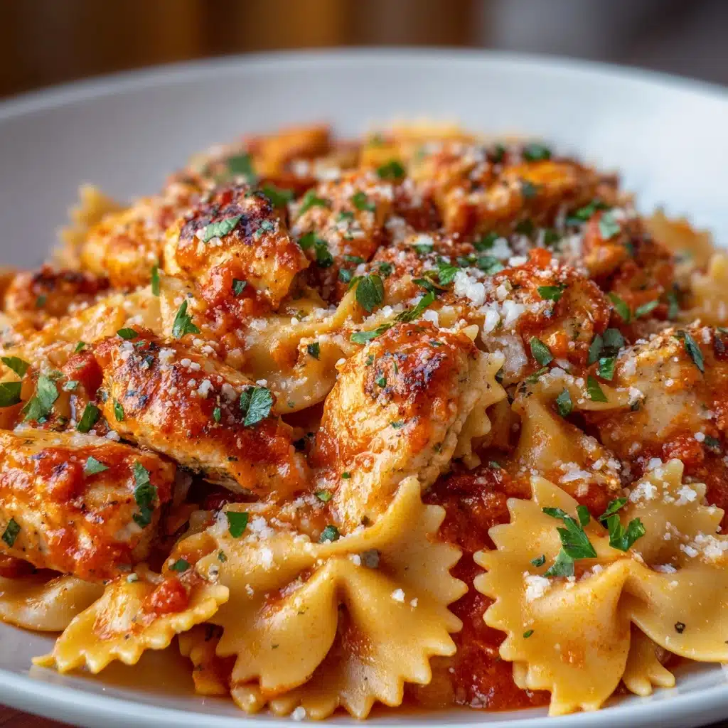 Skillet Bruschetta Chicken Pasta Recipe - Recipe Image