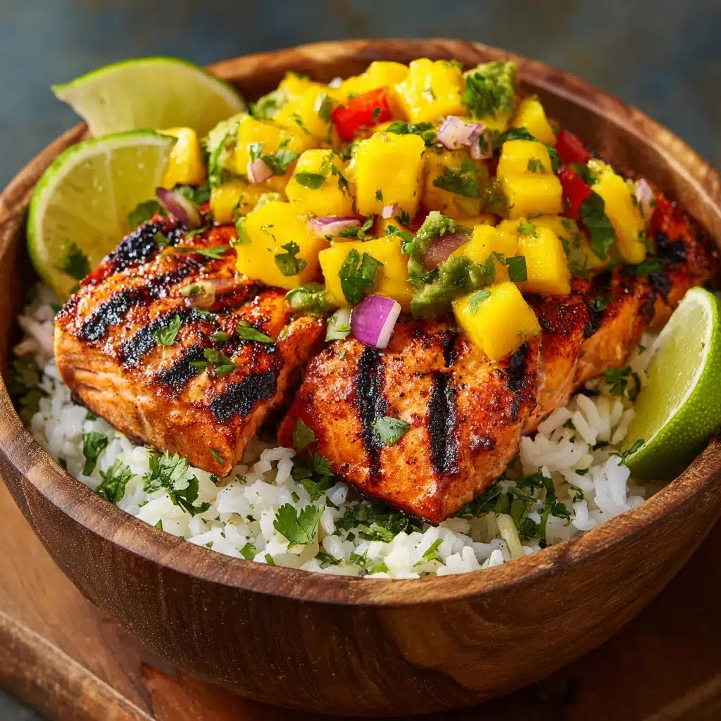 Grilled Salmon with Mango Salsa and Coconut Rice Recipe