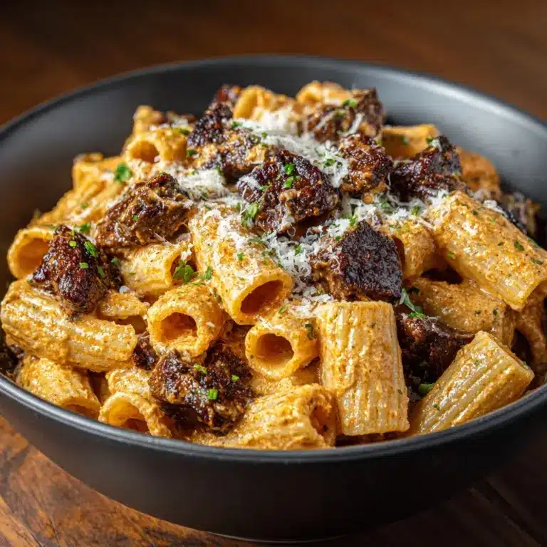 Creamy Garlic Beef Pasta Recipe