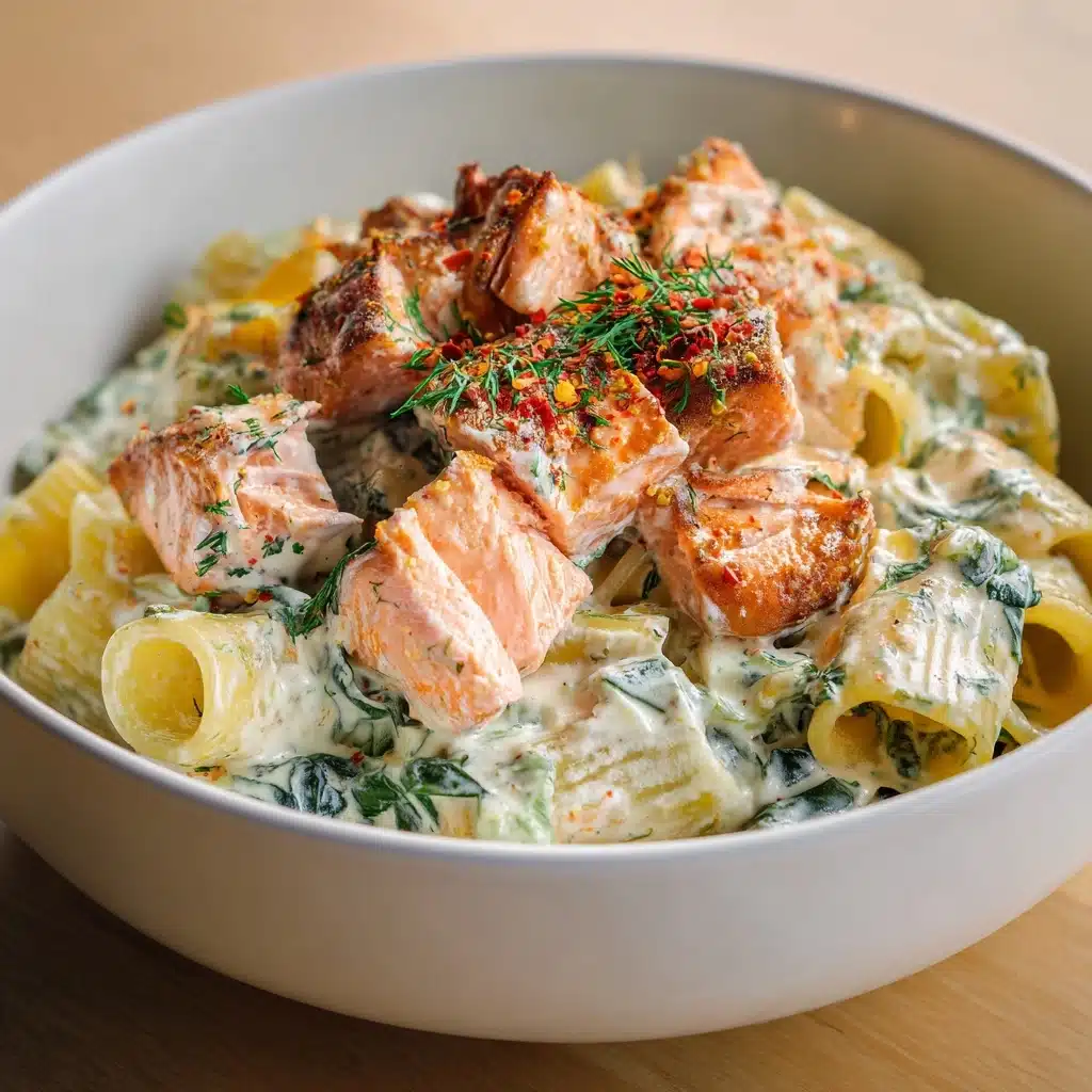 Quick Salmon & Spinach Pasta Recipe - Recipe Image