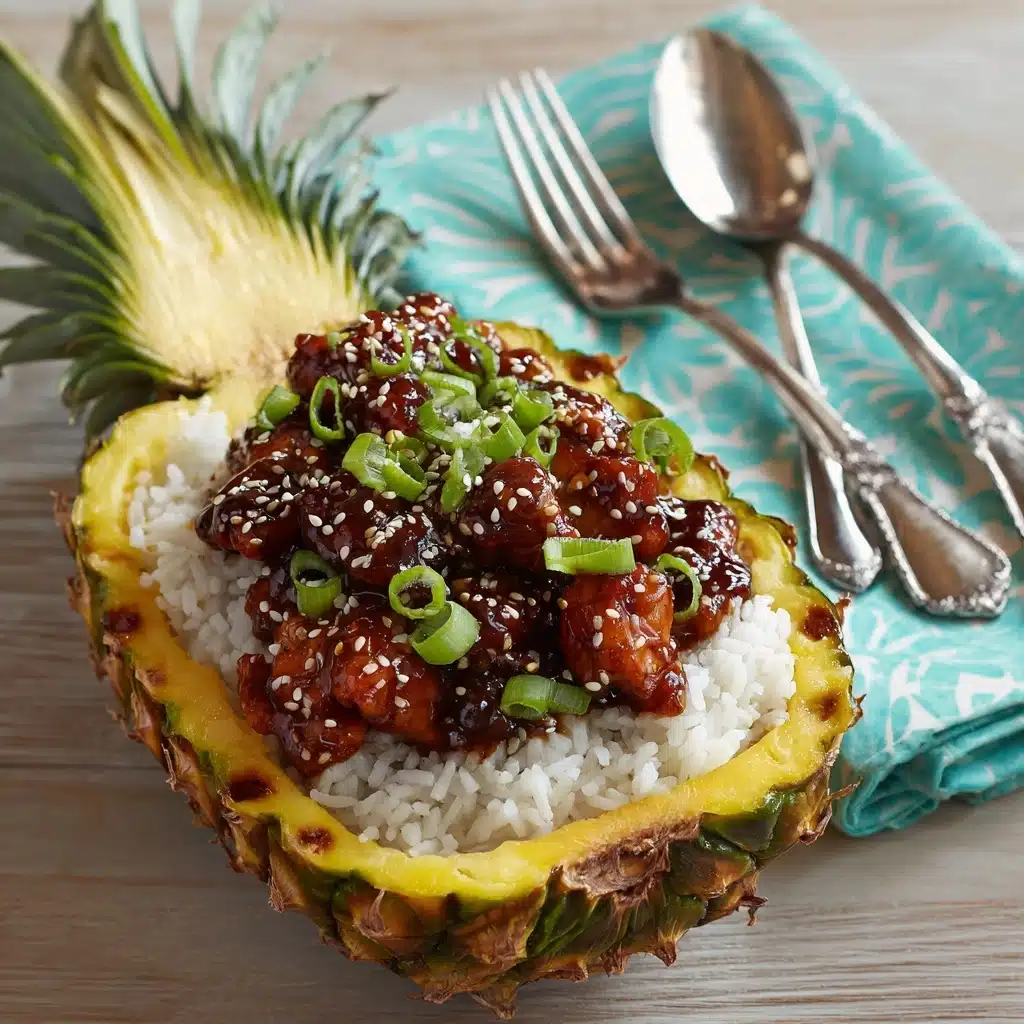 Chicken Teriyaki Pineapple Bowls Recipe - Recipe Image