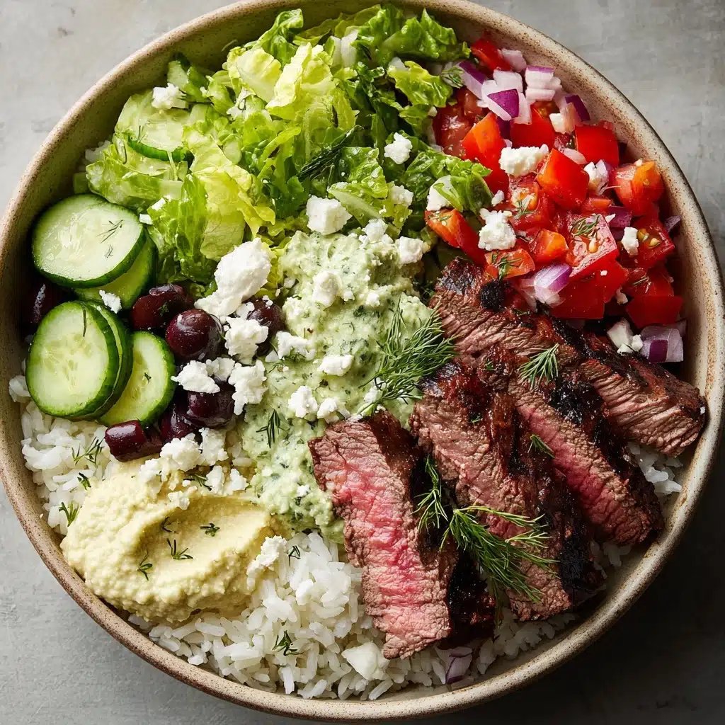 Mediterranean Steak and Rice Bowls Recipe