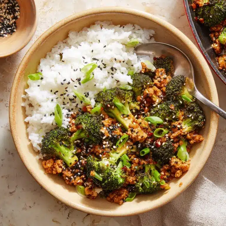 Honey Sriracha Ground Chicken and Broccoli Recipe