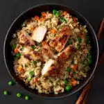 High Protein Crispy Garlic Chicken Fried Rice Recipe