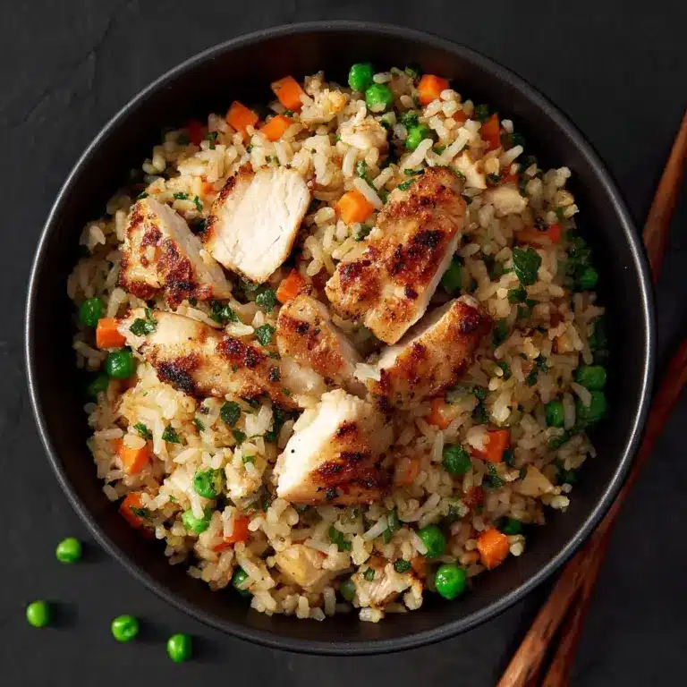 High Protein Crispy Garlic Chicken Fried Rice Recipe