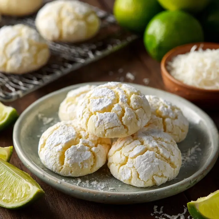 Coconut Key Lime Crinkle Cookies Recipe