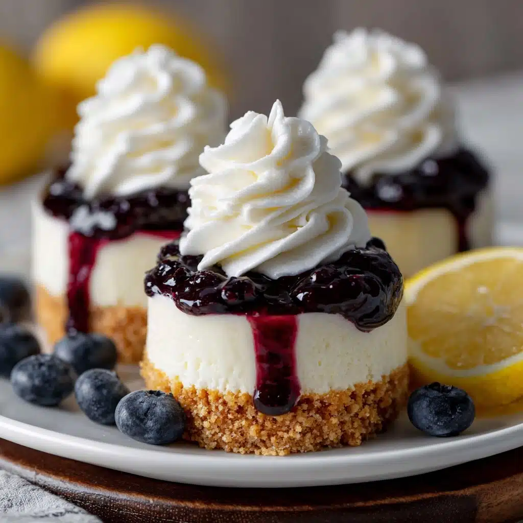Juicy Mini Lemon Blueberry Cheesecakes Recipe - Recipe Image