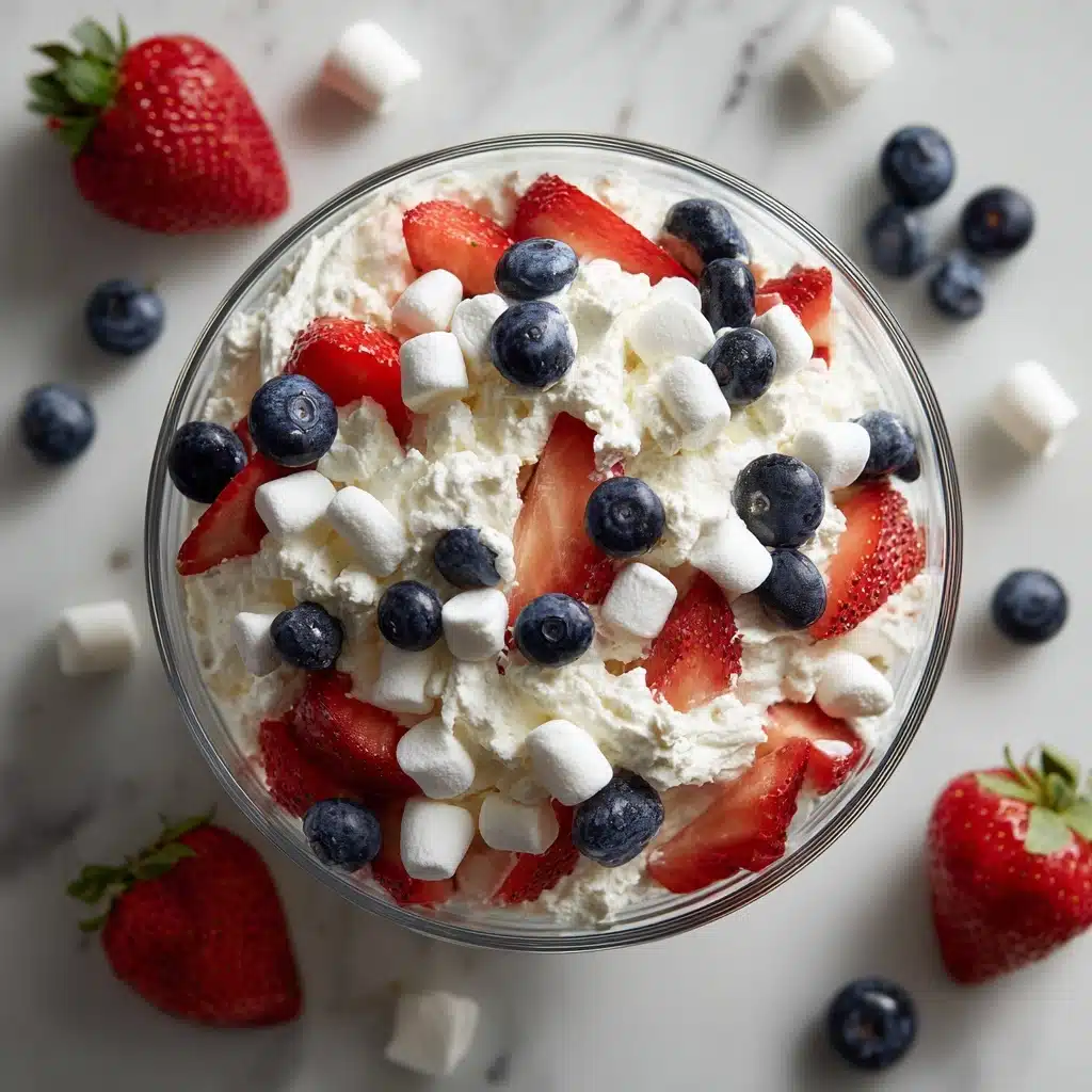 Easy Red White and Blue Cheesecake Salad Recipe