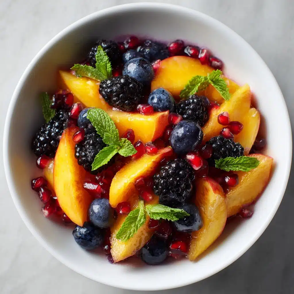 Honey Lime Basil Peach Fruit Salad Recipe