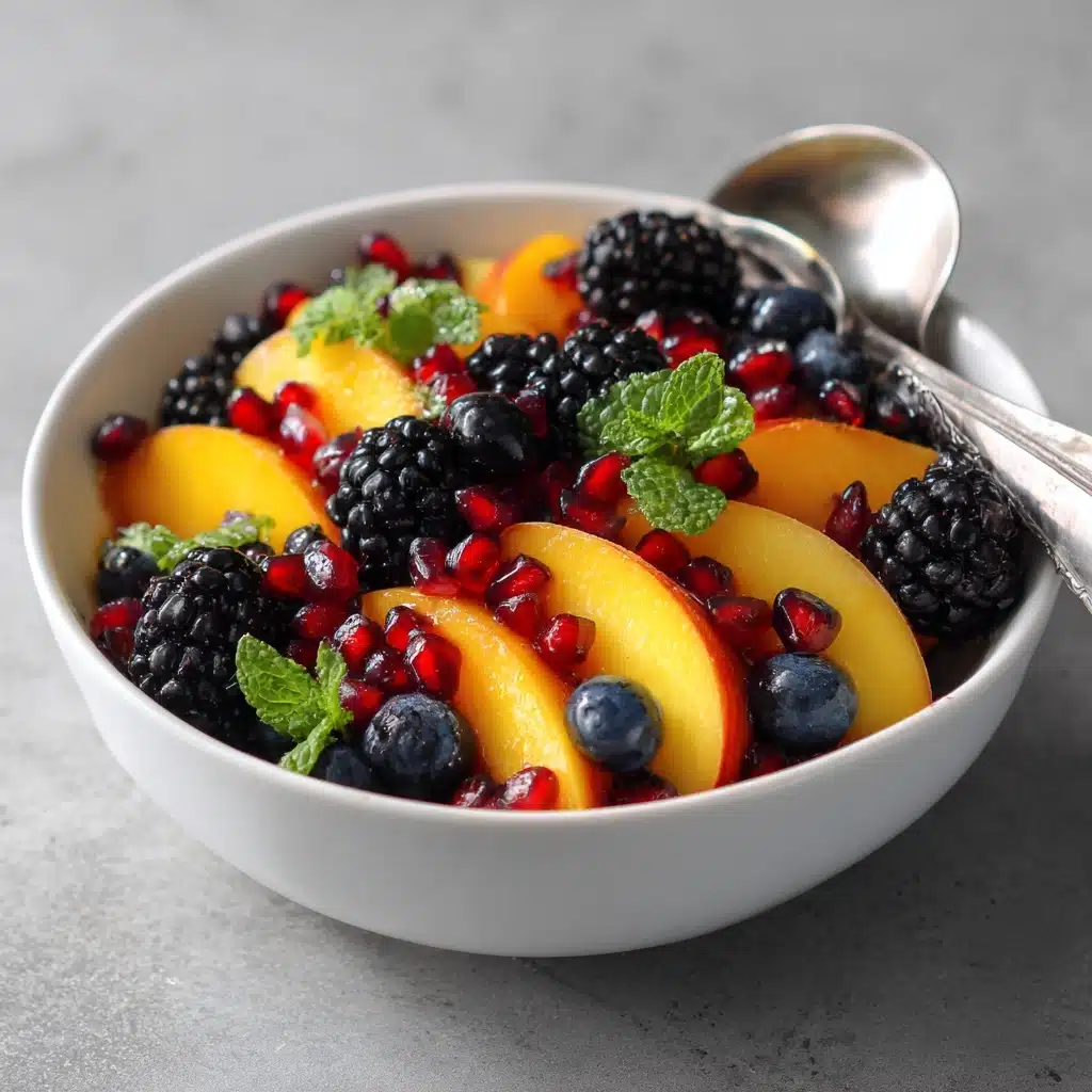 Honey Lime Basil Peach Fruit Salad Recipe - Recipe Image