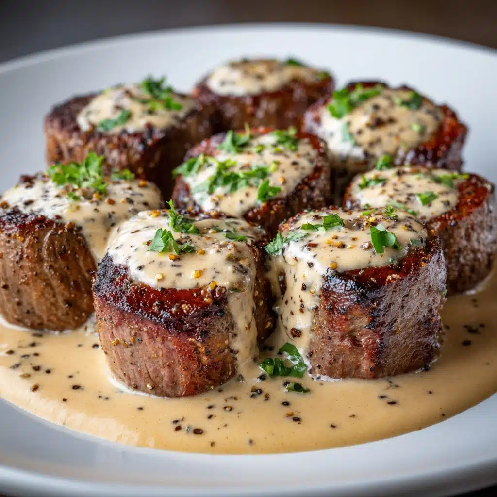 Steak with Haunted Bourbon Garlic Cream Sauce Recipe - Recipe Image