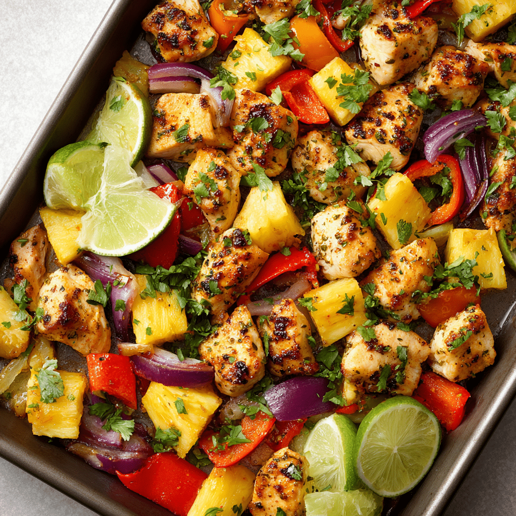 Hawaiian Chicken Sheet Pan Meal Recipe - Recipe Image