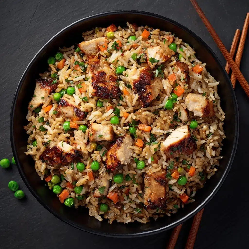 High Protein Crispy Garlic Chicken Fried Rice Recipe - Recipe Image
