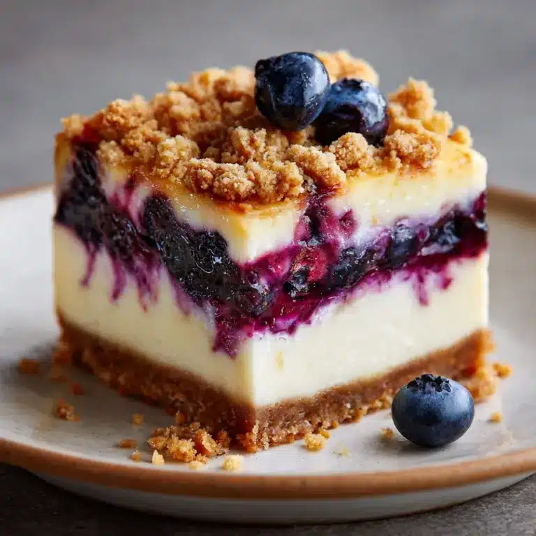 Blueberry Crisp Cheesecake Bars Recipe