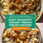 Crockpot Creamy French Onion Chicken and Orzo Recipe