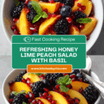 Honey Lime Basil Peach Fruit Salad Recipe