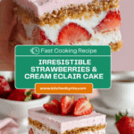 Strawberries and Cream Eclair Cake Recipe