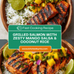Grilled Salmon with Mango Salsa and Coconut Rice Recipe