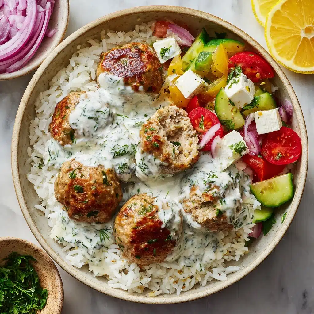 Healthy Greek Turkey Meatballs With Tzatziki Recipe - Recipe Image